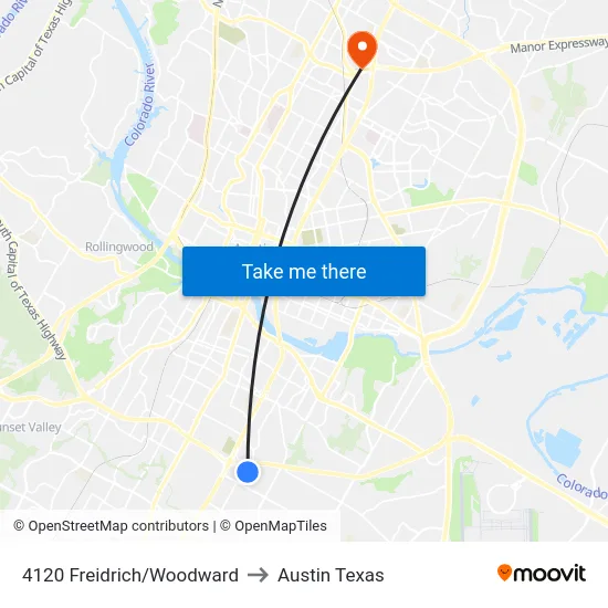 4120 Freidrich/Woodward to Austin Texas map