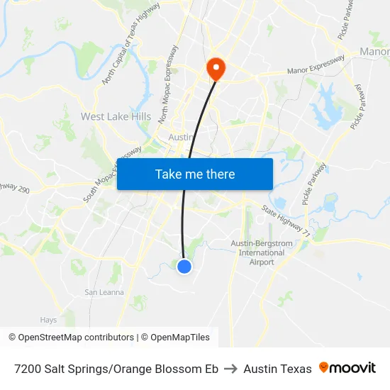 7200 Salt Springs/Orange Blossom Eb to Austin Texas map