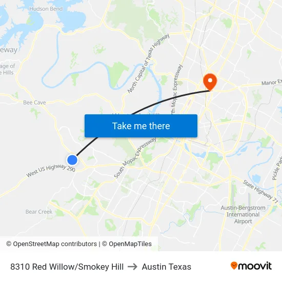 8310 Red Willow/Smokey Hill to Austin Texas map