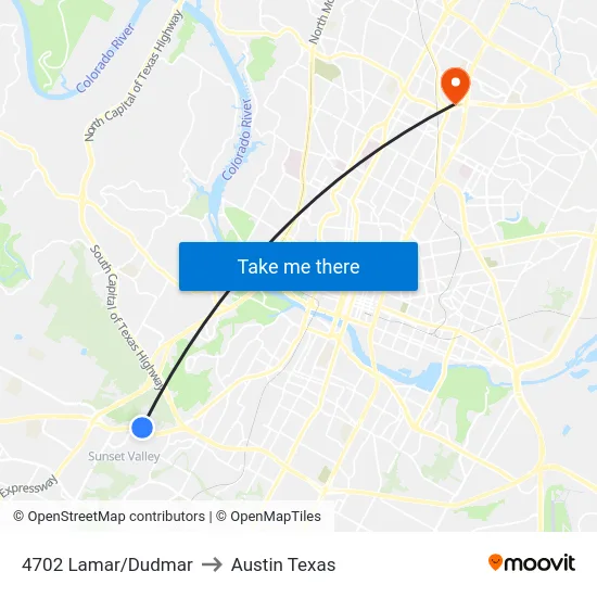4702 Lamar/Dudmar to Austin Texas map