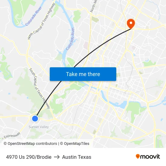 4970 Us 290/Brodie to Austin Texas map