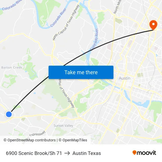 6900 Scenic Brook/Sh 71 to Austin Texas map