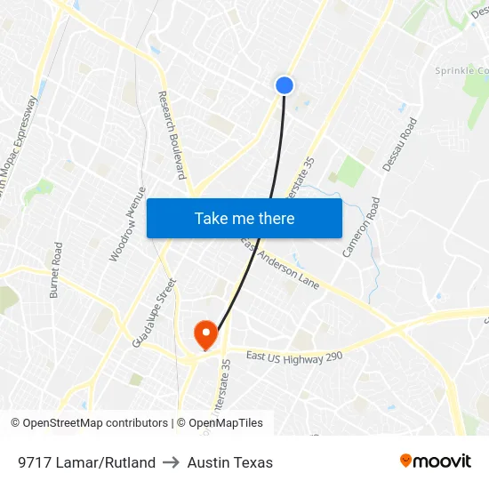 9717 Lamar/Rutland to Austin Texas map