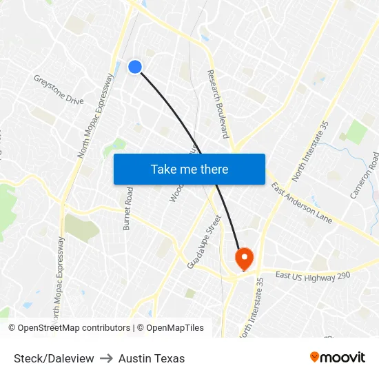 Steck/Daleview to Austin Texas map