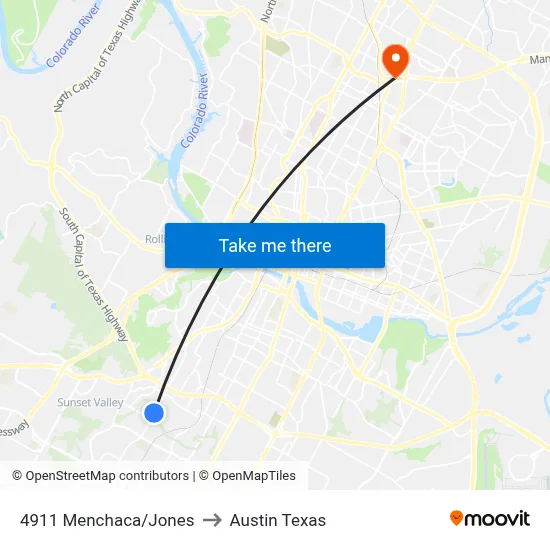 4911 Menchaca/Jones to Austin Texas map