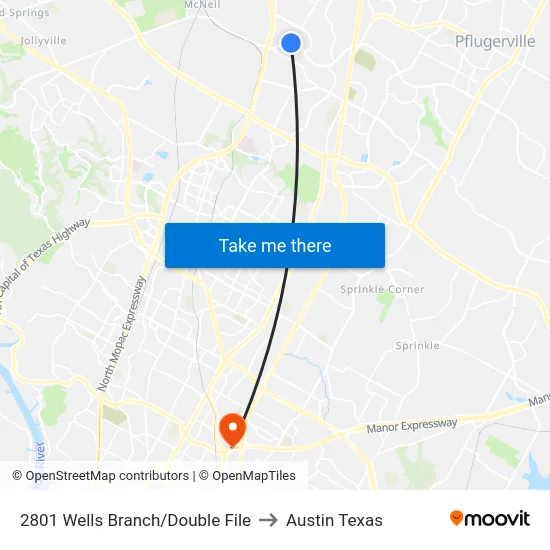 2801 Wells Branch/Double File to Austin Texas map