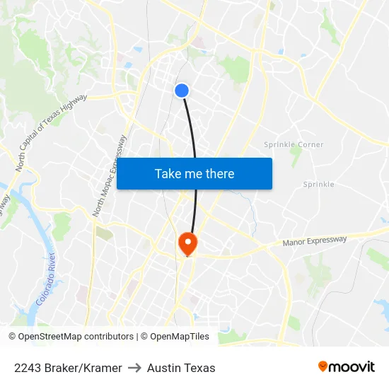 2243 Braker/Kramer to Austin Texas map