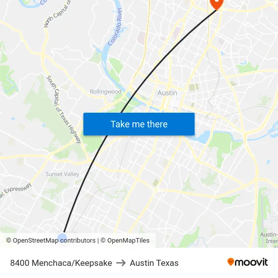 8400 Menchaca/Keepsake to Austin Texas map