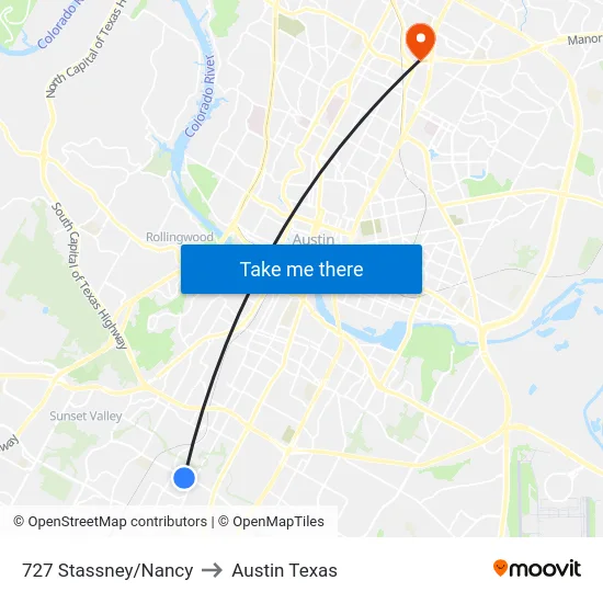 727 Stassney/Nancy to Austin Texas map