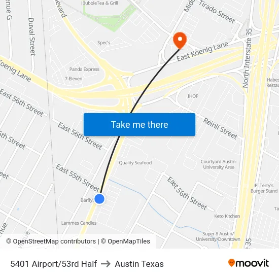 5401 Airport/53rd Half to Austin Texas map
