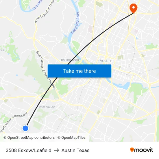 3508 Eskew/Leafield to Austin Texas map
