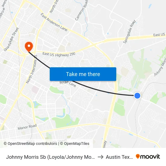 Johnny Morris Sb (Loyola/Johnny Morris) to Austin Texas map
