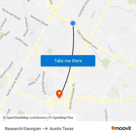 Research/Georgian to Austin Texas map
