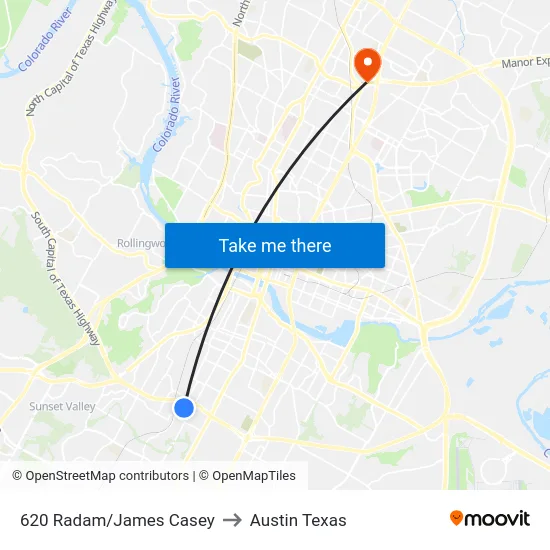 620 Radam/James Casey to Austin Texas map