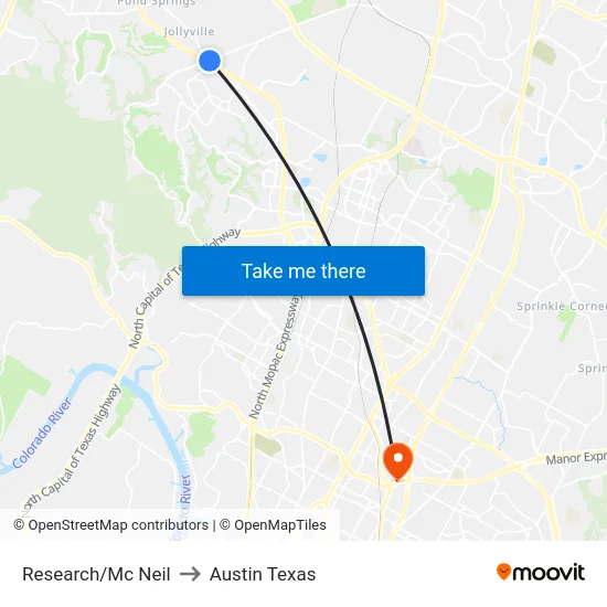 Research/Mc Neil to Austin Texas map