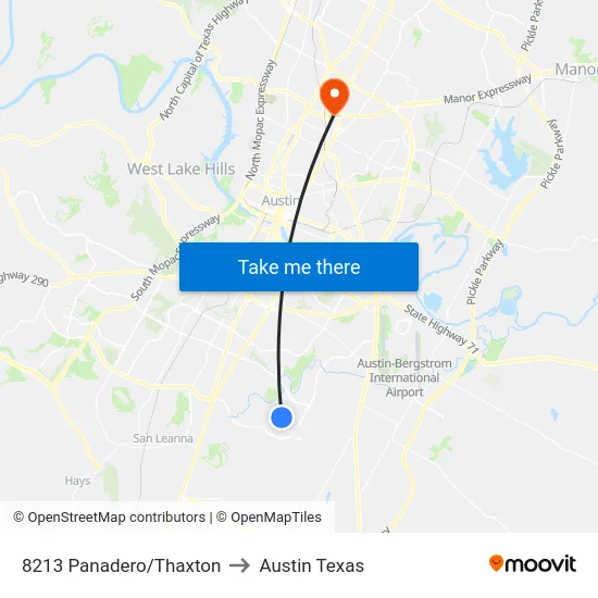 8213 Panadero/Thaxton to Austin Texas map