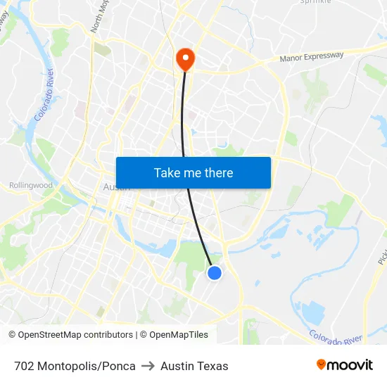 702 Montopolis/Ponca to Austin Texas map