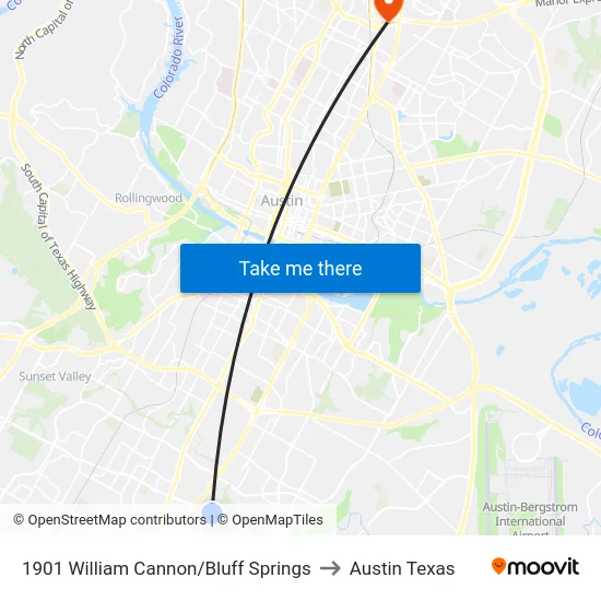 1901 William Cannon/Bluff Springs to Austin Texas map