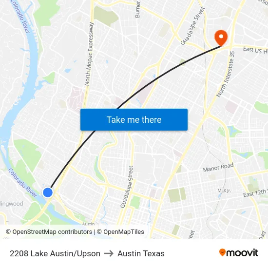 2208 Lake Austin/Upson to Austin Texas map