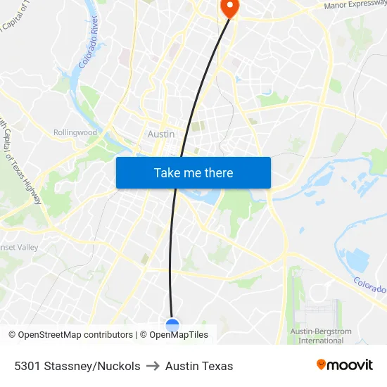 5301 Stassney/Nuckols to Austin Texas map