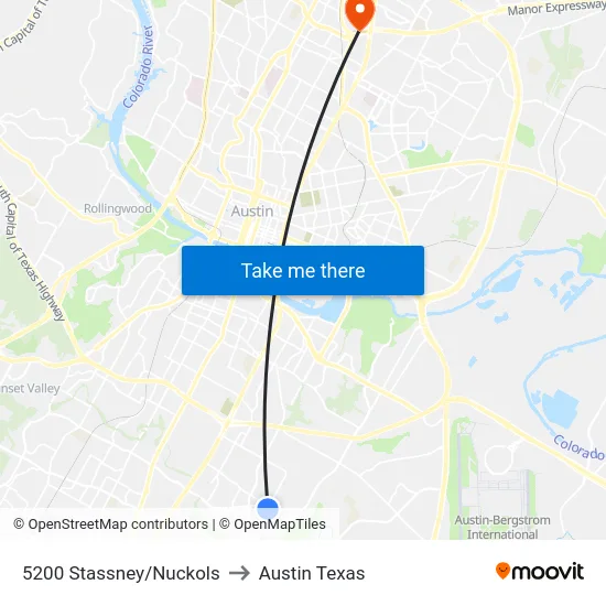 5200 Stassney/Nuckols to Austin Texas map