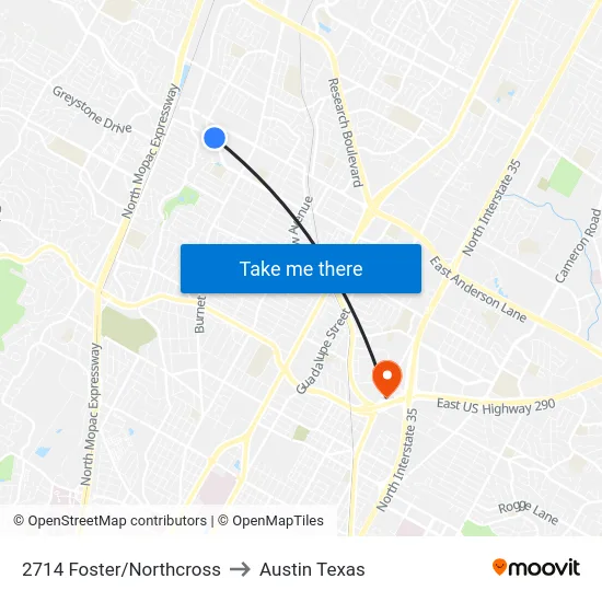 2714 Foster/Northcross to Austin Texas map