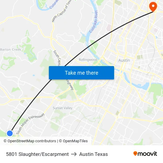 5801 Slaughter/Escarpment to Austin Texas map