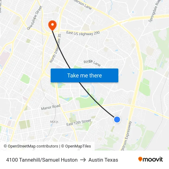 4100 Tannehill/Samuel Huston to Austin Texas map