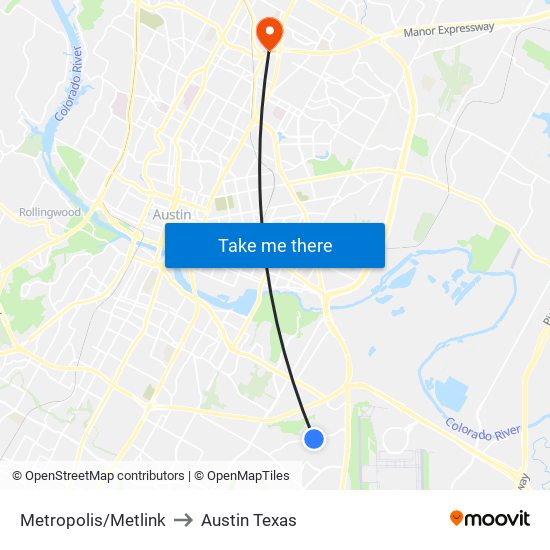 Metropolis/Metlink to Austin Texas map