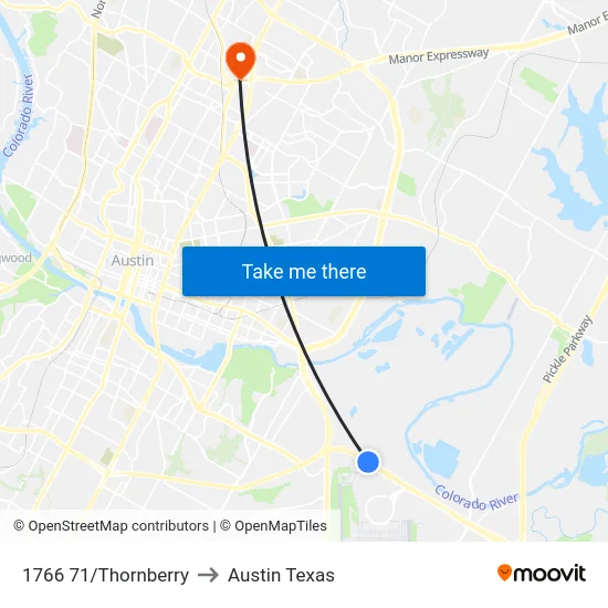 1766 71/Thornberry to Austin Texas map