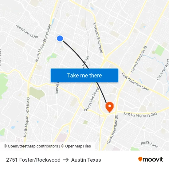 2751 Foster/Rockwood to Austin Texas map