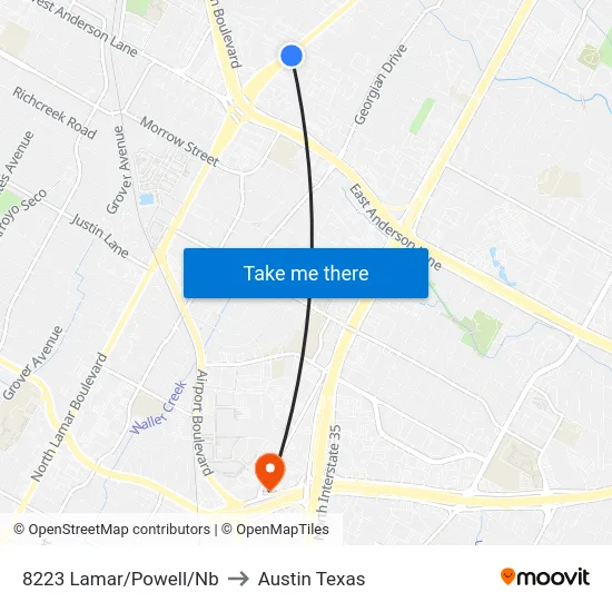 8223 Lamar/Powell/Nb to Austin Texas map