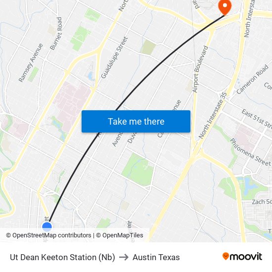 Ut Dean Keeton Station (Nb) to Austin Texas map