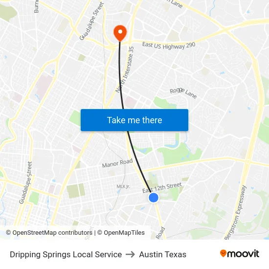 Dripping Springs  Local Service to Austin Texas map