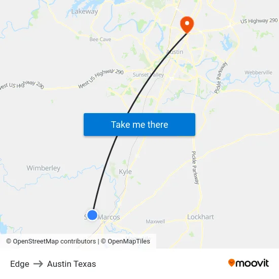 Edge to Austin Texas map