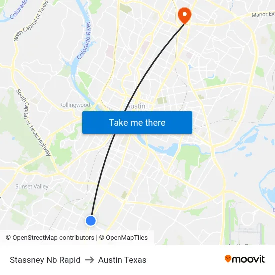 Stassney Nb Rapid to Austin Texas map