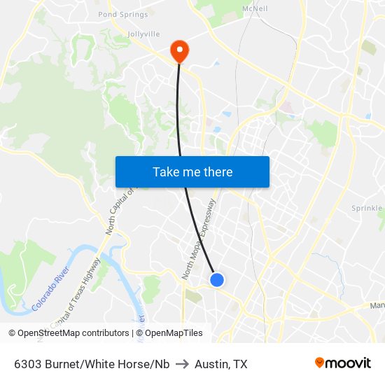 6303 Burnet/White Horse/Nb to Austin, TX map