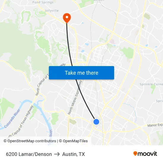 6200 Lamar/Denson to Austin, TX map