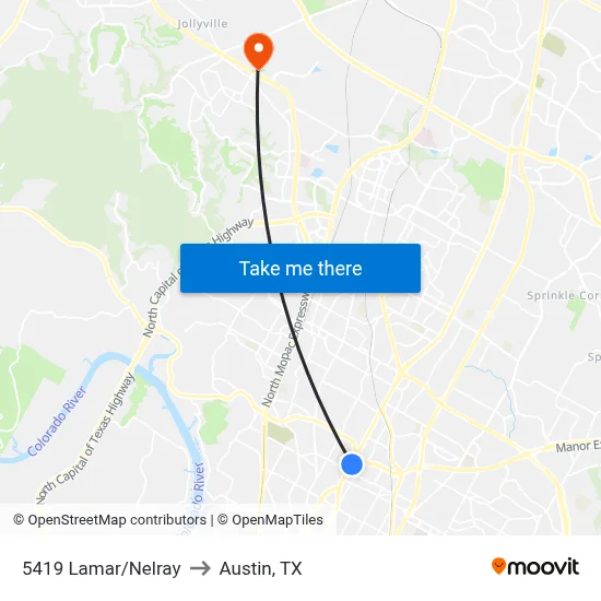 5419 Lamar/Nelray to Austin, TX map
