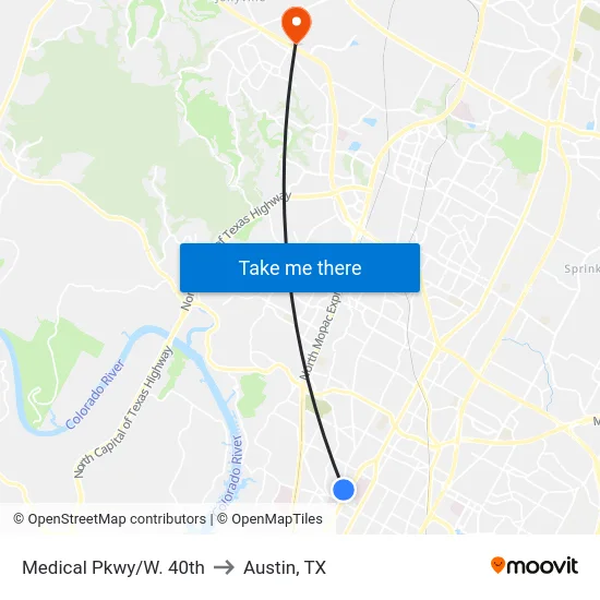Medical Pkwy/W. 40th to Austin, TX map
