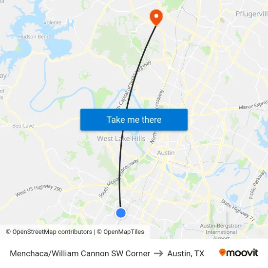 Menchaca/William Cannon SW Corner to Austin, TX map