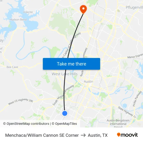 Menchaca/William Cannon SE Corner to Austin, TX map