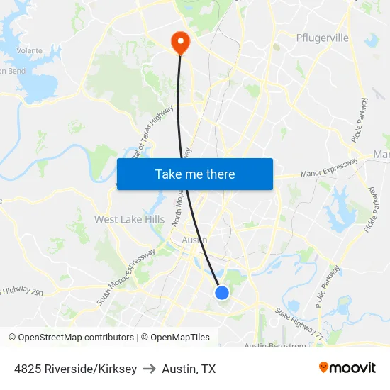 4825 Riverside/Kirksey to Austin, TX map