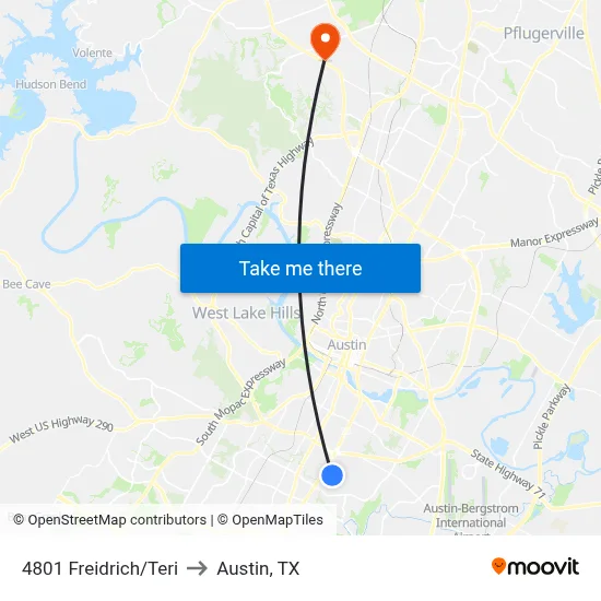 4801 Freidrich/Teri to Austin, TX map