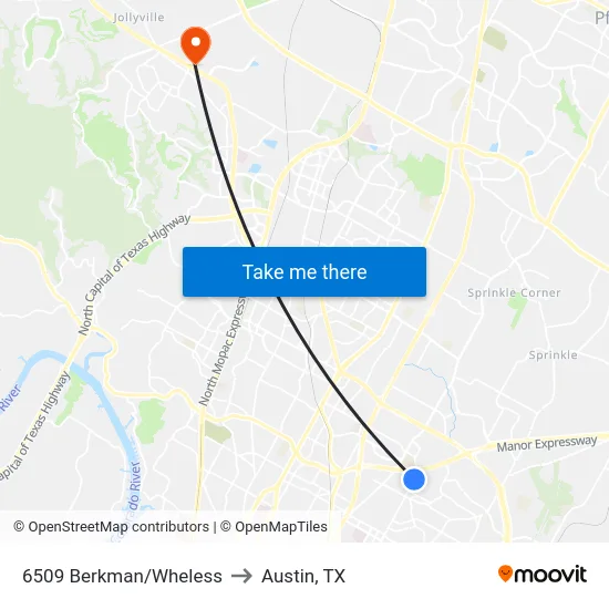 6509 Berkman/Wheless to Austin, TX map