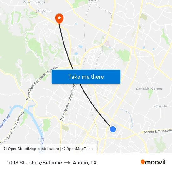 1008 St Johns/Bethune to Austin, TX map