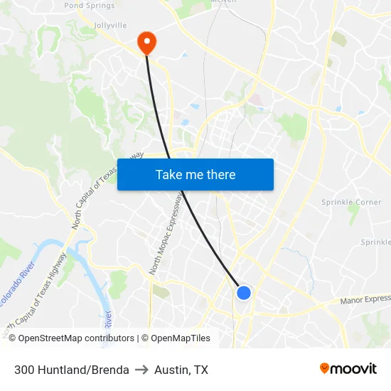 300 Huntland/Brenda to Austin, TX map
