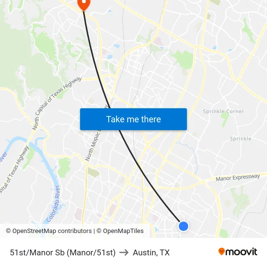 51st/Manor Sb (Manor/51st) to Austin, TX map
