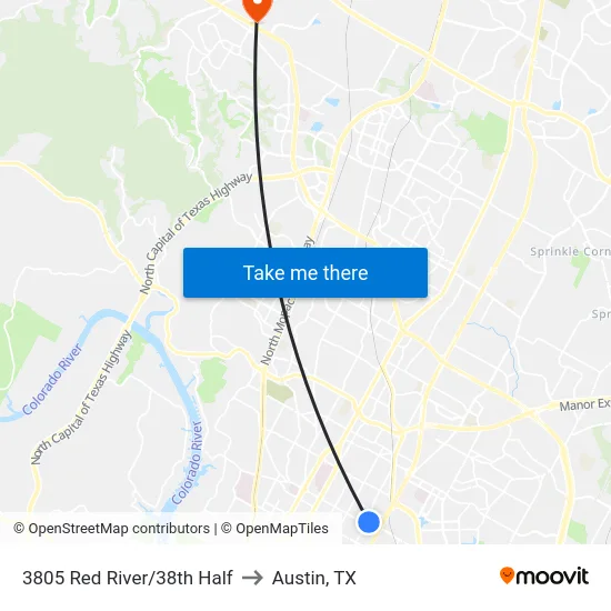 3805 Red River/38th Half to Austin, TX map