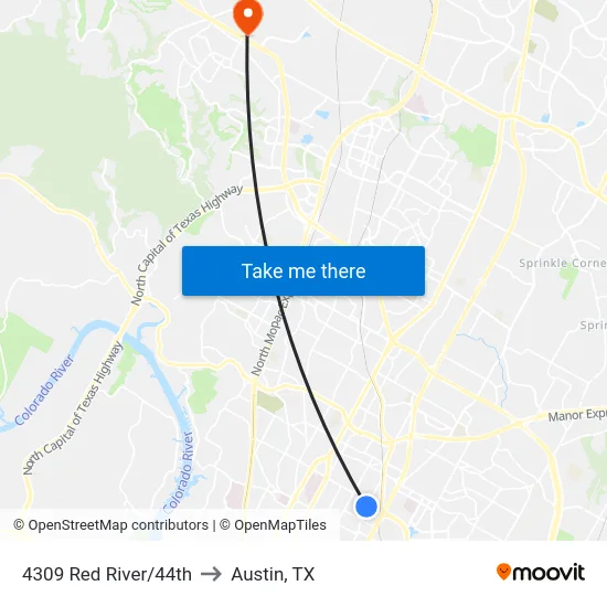 4309 Red River/44th to Austin, TX map